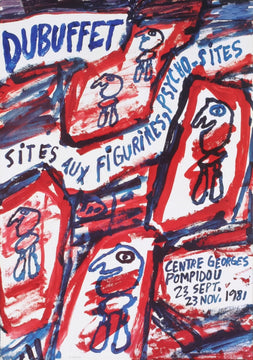 Jean Dubuffet Sites Aux Figurines Psycho-Sites " Poster Outsider Art