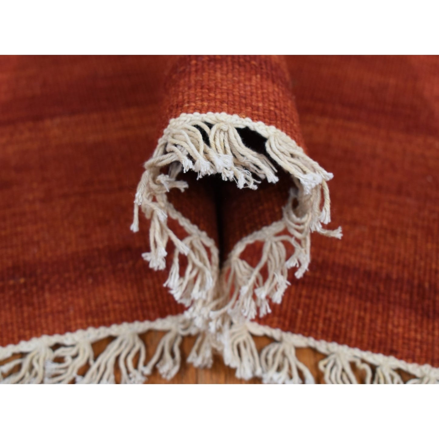 10'X14'7" Ivory Wool Flat Weave Durie Kilim Hand Woven Reversible Rug