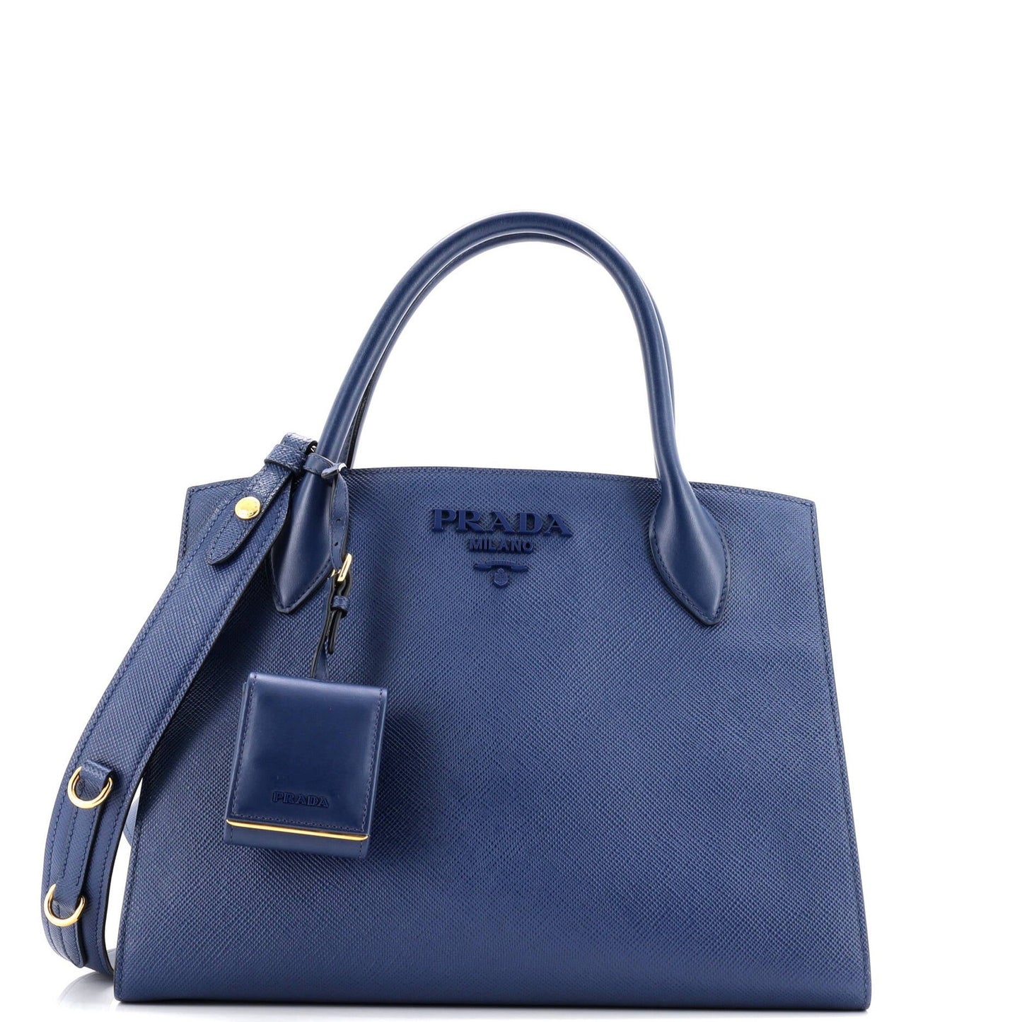 Prada Monochrome Tote Saffiano With City Calf Medium