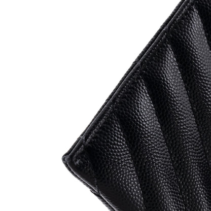 Saint Laurent Classic Monogram Zip Bill Pouch Matelasse Chevron Leather Medium