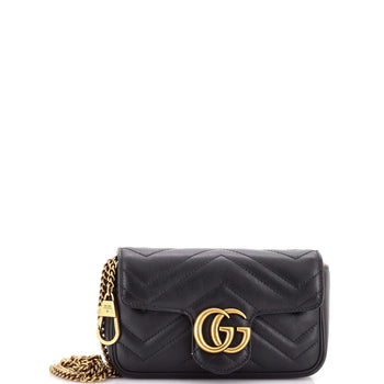 Gucci Gg Marmont Flap Bag Matelasse Leather Super Mini