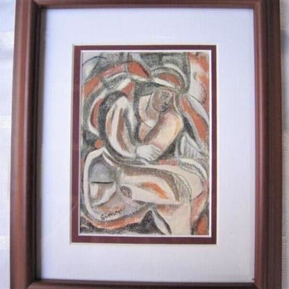 Original Painting Signed Mixed Media Framed By Simon Lenore
