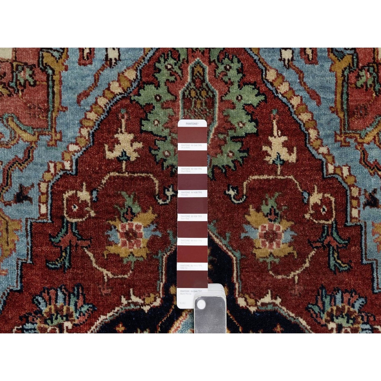 3'1"X5'2" Red Antiqued Fine Heris Re-Creation Rug Hand Knotted Soft Wool