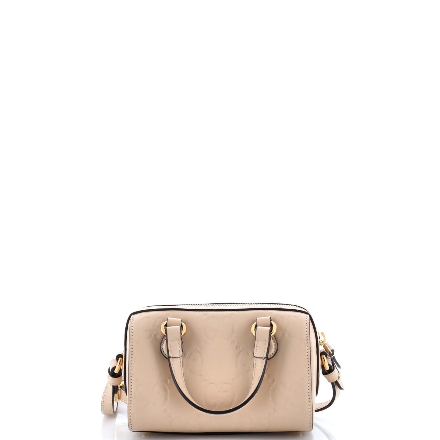 Gucci Convertible Top Handle Bag Jumbo Gg Embossed Leather Mini