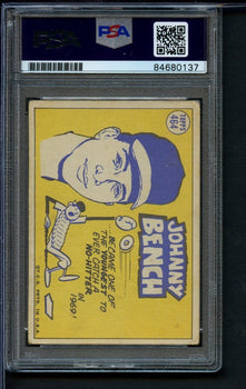 1970 Topps Johnny Bench Hof #464 Authentic Card