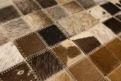 Hand-Crafted Modern Cowhide Leather Rug