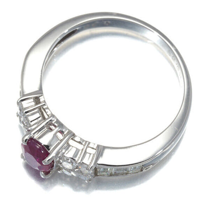 Ruby 0.69ct Diamond 0.59ct Ring 900 Platinum