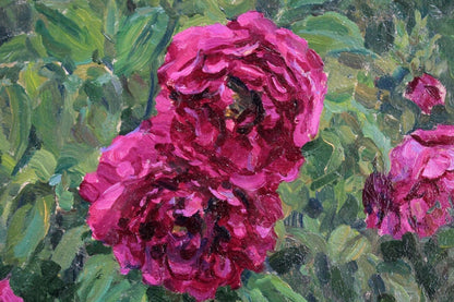 Olga Svetlichnaya (19151997) Oil Painting Bush Of Roses Soviet Russian Art