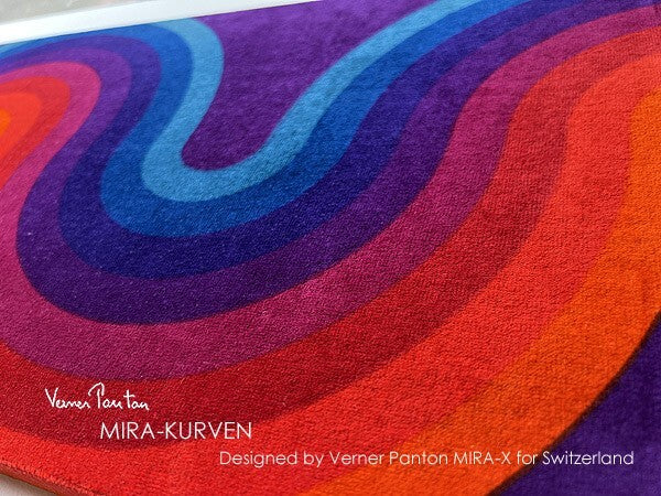 Verner Panton Mira-Kurven Velvet Multi-Color Fabric Board Mid Century 40In