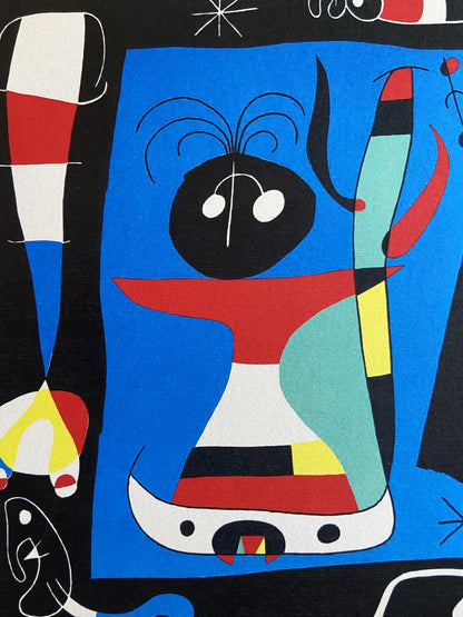 Joan Mir Lithograph Mourlot 1976 Coa Signed Op Published Rare