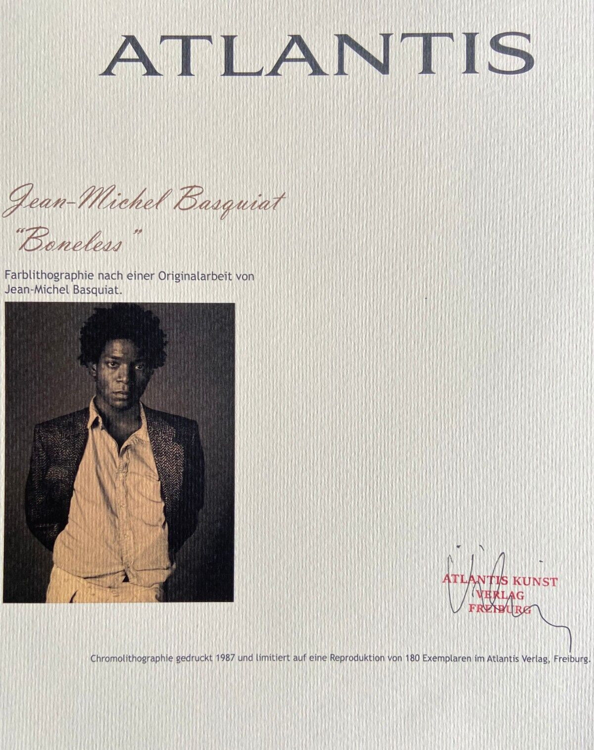 Jean-Michel Basquiat Lithograph Coa Signed Numbered - Jasper Johns