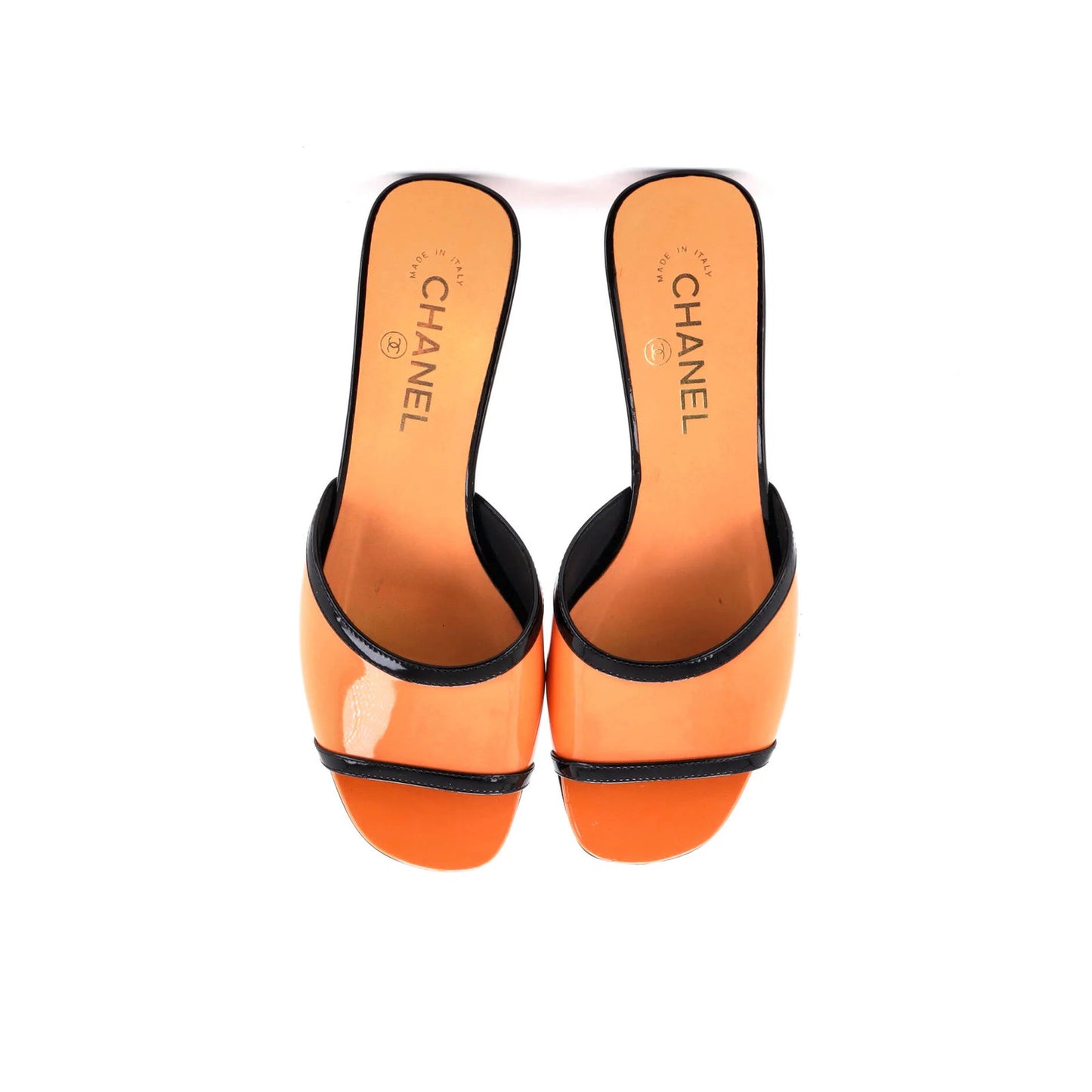 Chanel Women'S Cc Slide Heels Patent