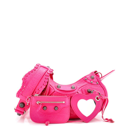 Balenciaga Le Cagole Giant Studs Shoulder Bag Leather Xs