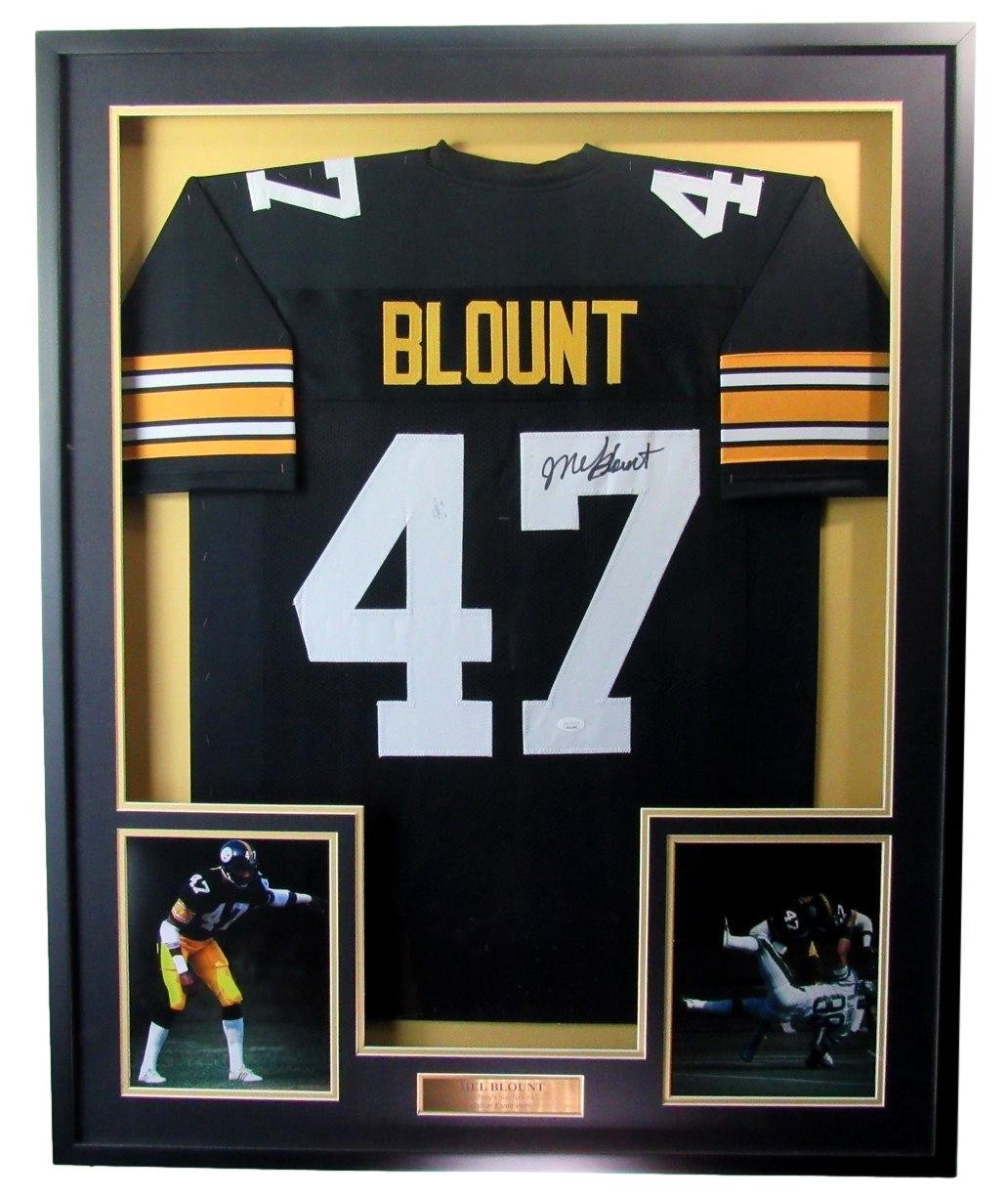 Mel Blount Hof Signed/Autographed Black Steelers Jersey Framed Jsa 200951