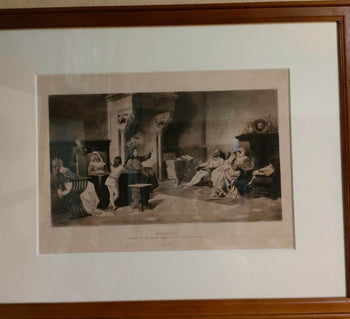 Antique 1886 Etching Boccaccio After Amos Cassioli By J.S. King  Gebbie & Co.