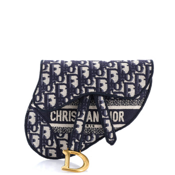 Christian Dior Saddle Belt Bag Logo Embroidered Oblique Canvas