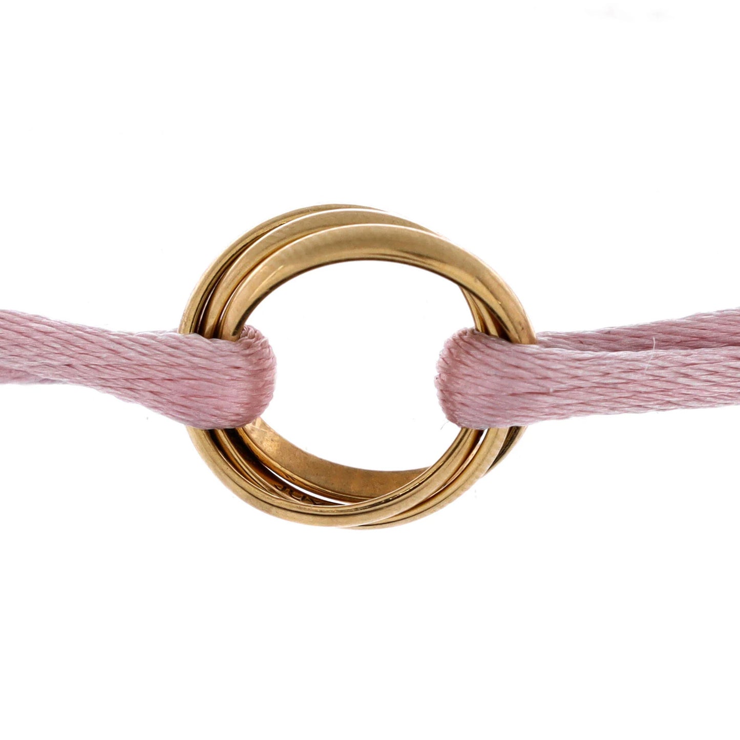 Cartier Trinity On Cord Bracelet Silk Cord With 18K Yellow Gold