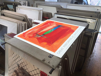 Howard Hodgkin The Sky'S The Limit Signed " Serigraph Abstract Red