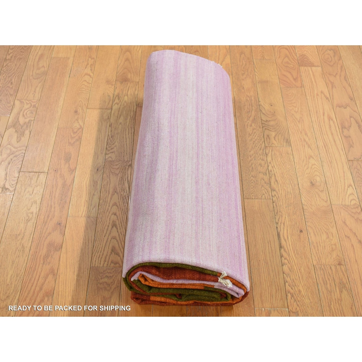 Rug 10'x14'7" Ivory Wool Flat Weave Durie Kilim Hand Woven Reversible