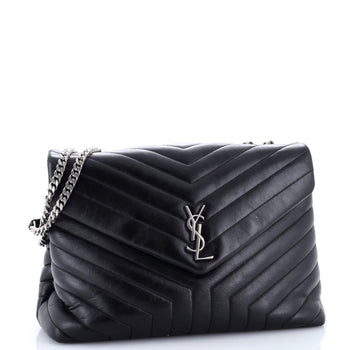 Saint Laurent Loulou Shoulder Bag Matelasse Chevron Leather Large