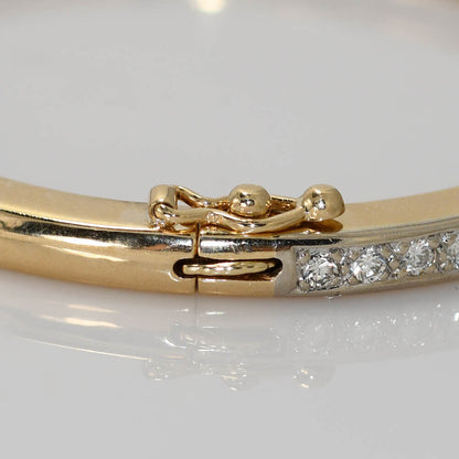 14K Yellow Gold Diamond Bangle Bracelet, 1.50Tdw,