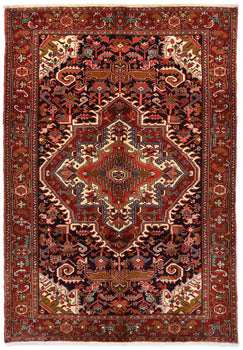 Handmade Vintage Heriz Oriental Rug Classic