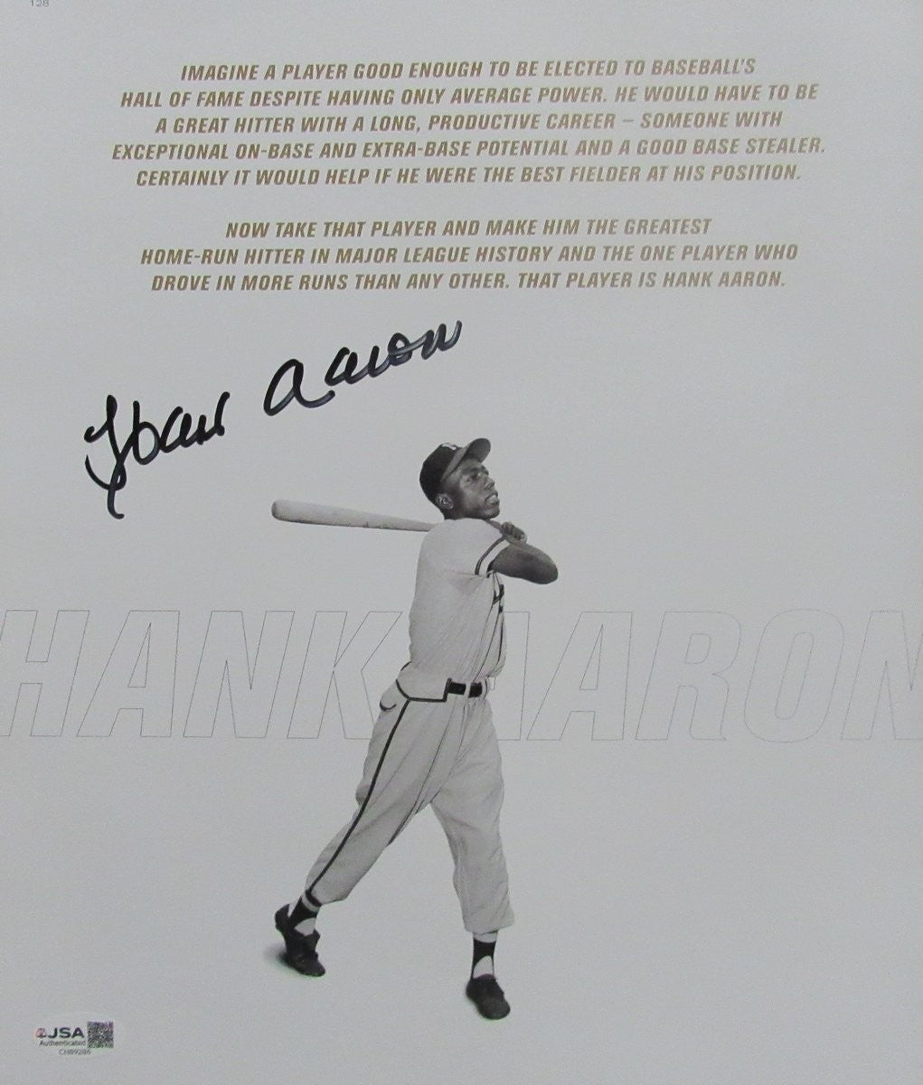 Hank Aaron Hof Signed/Autographed 10X12 Book Photo Braves Jsa 200126