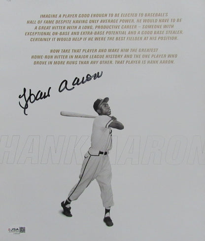 Hank Aaron Hof Signed/Autographed 10X12 Book Photo Braves Jsa 200126