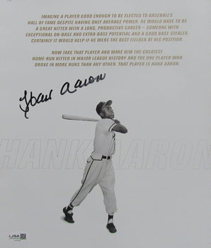 Hank Aaron Hof Signed/Autographed 10X12 Book Photo Braves Jsa 200126