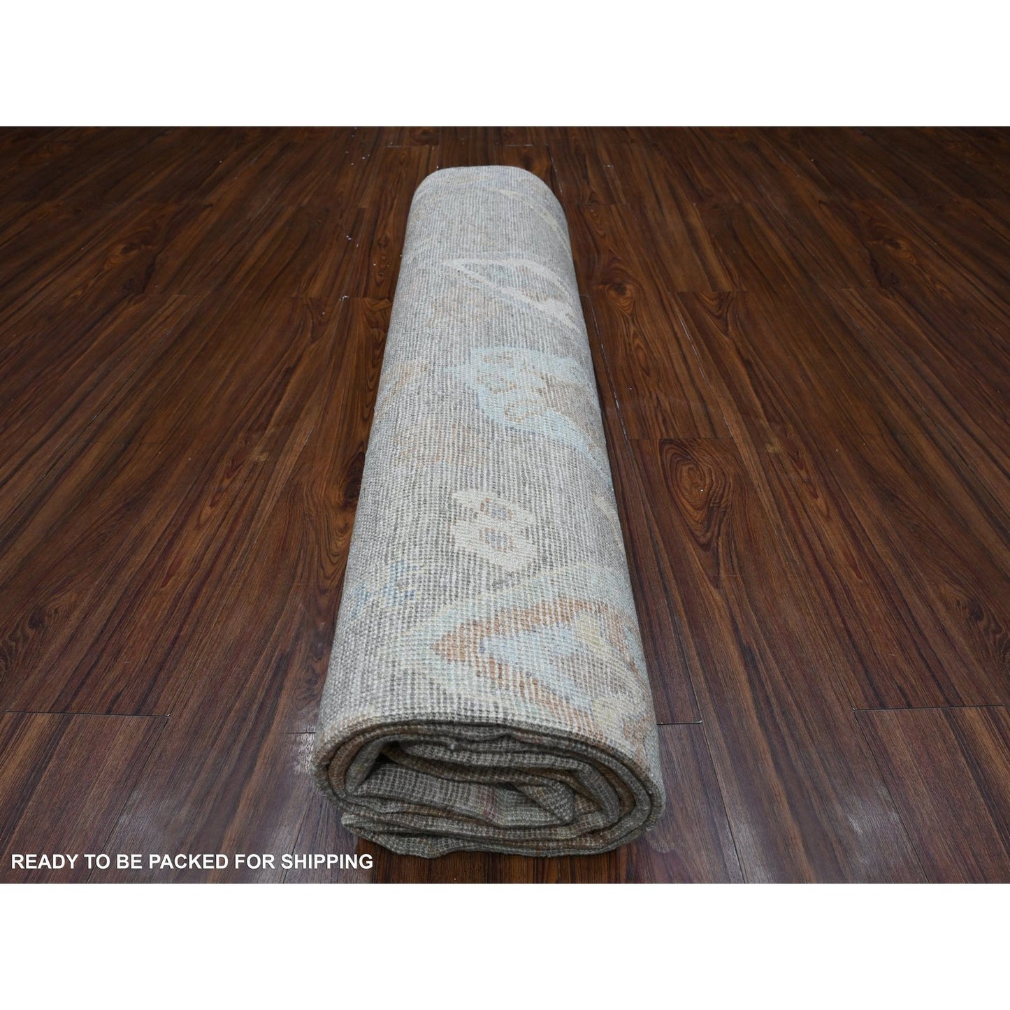8'X9'8" Anvil Gray Extra Soft Wool Weft Afghan Angora Oushak Oriental Rug