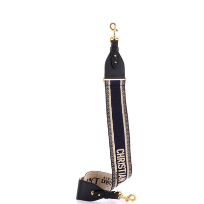 Christian Dior Logo Shoulder Strap Embroidered Canvas