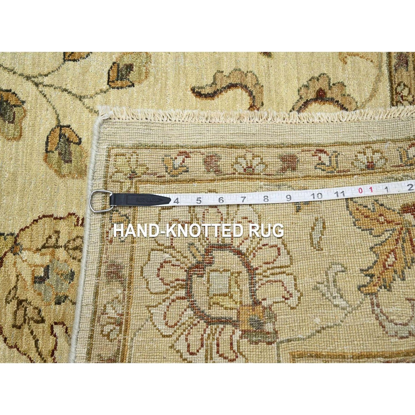 5'8"X7'10" Ivory Agra Ziegler Design Leaf Pattern Hand Knotted Wool Rug