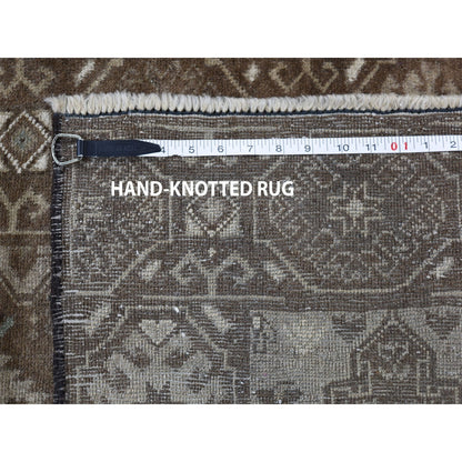 2'10"X9'2" Washed Out With Natural Colors Runner Tribal Hand Knotted Rug