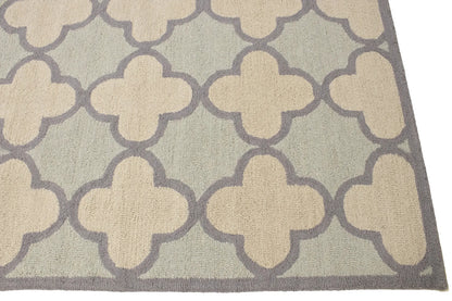 Cream & Mauve Trellis Design 5X8 Hand-Tufted