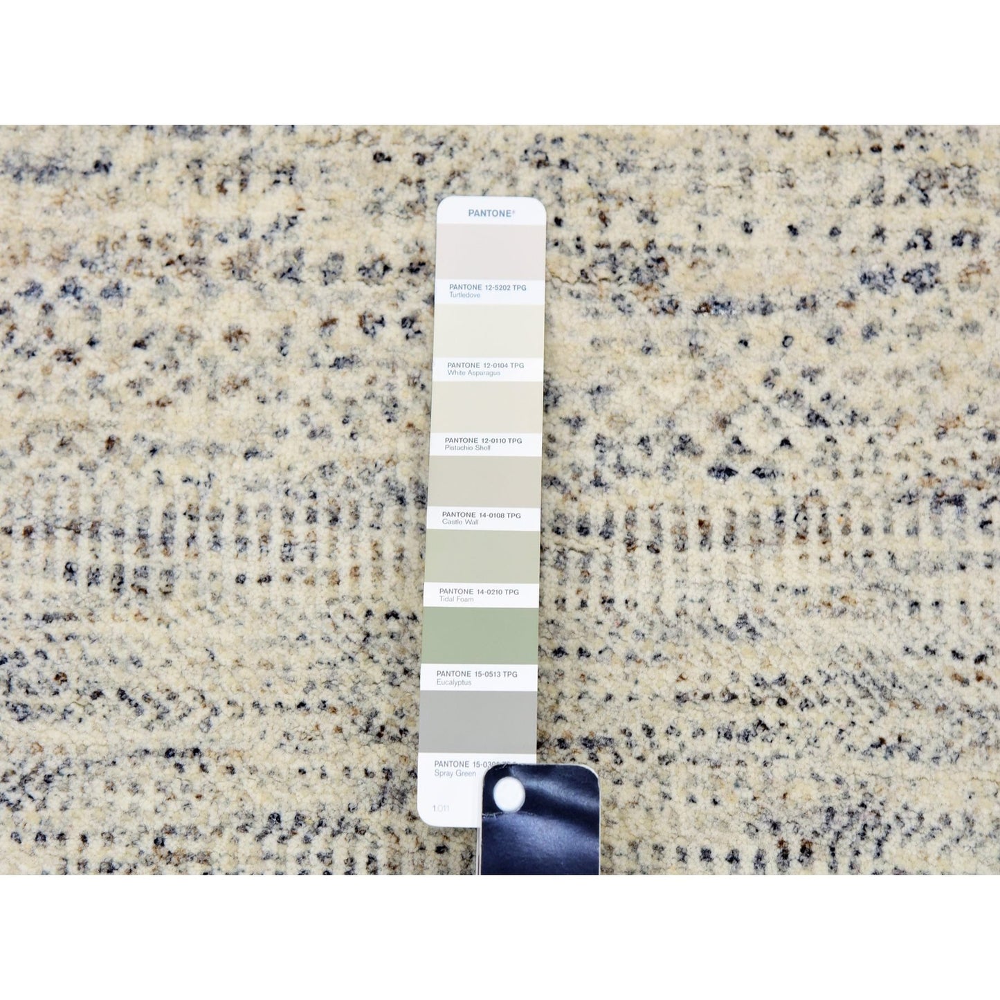 6'X6' Wickham Gray Hand Knotted Grass Design Modern Undyed Wool Round Rug