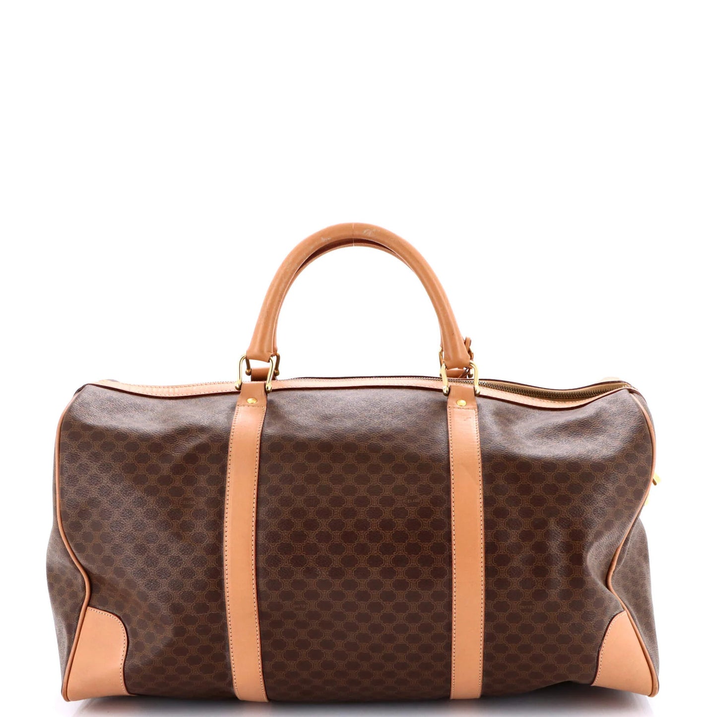 Celine Vintage Duffle Bag Macadam Coated Canvas Large