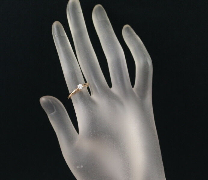 Cartier Ring 1895 Solitaire Diamond 0.18Ct E Vvs2 Ex Eu50 18K Rg