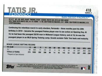 Fernando Tatis Jr. 2019 Topps Series Two #410