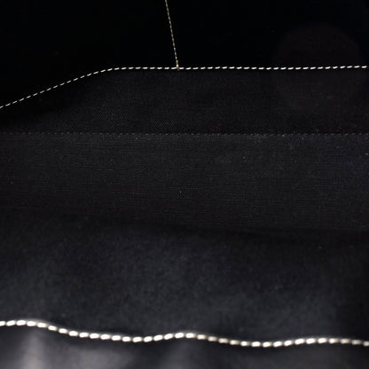 Burberry Logo Pocket Tote Canvas With Leather Medium