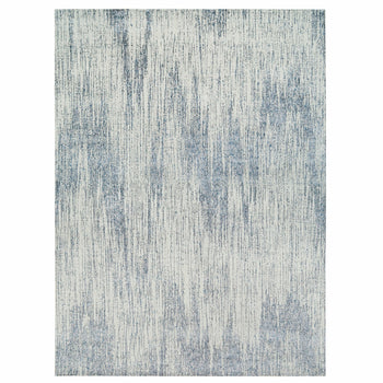 12'X18' Light Gray Fine Jacquard Wool And Silk Hand Loomed Oversized Rug
