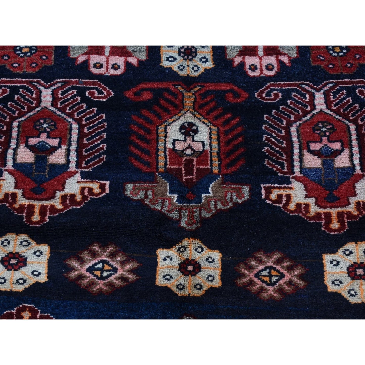 4'8"X7' Barn Red Zoroastrian Meleyir Hand Knotted Pure Wool Rug