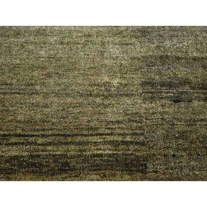 9'10"X14' Green Plain Design Hand Knotted Soft & Pure Silk Oriental Rug