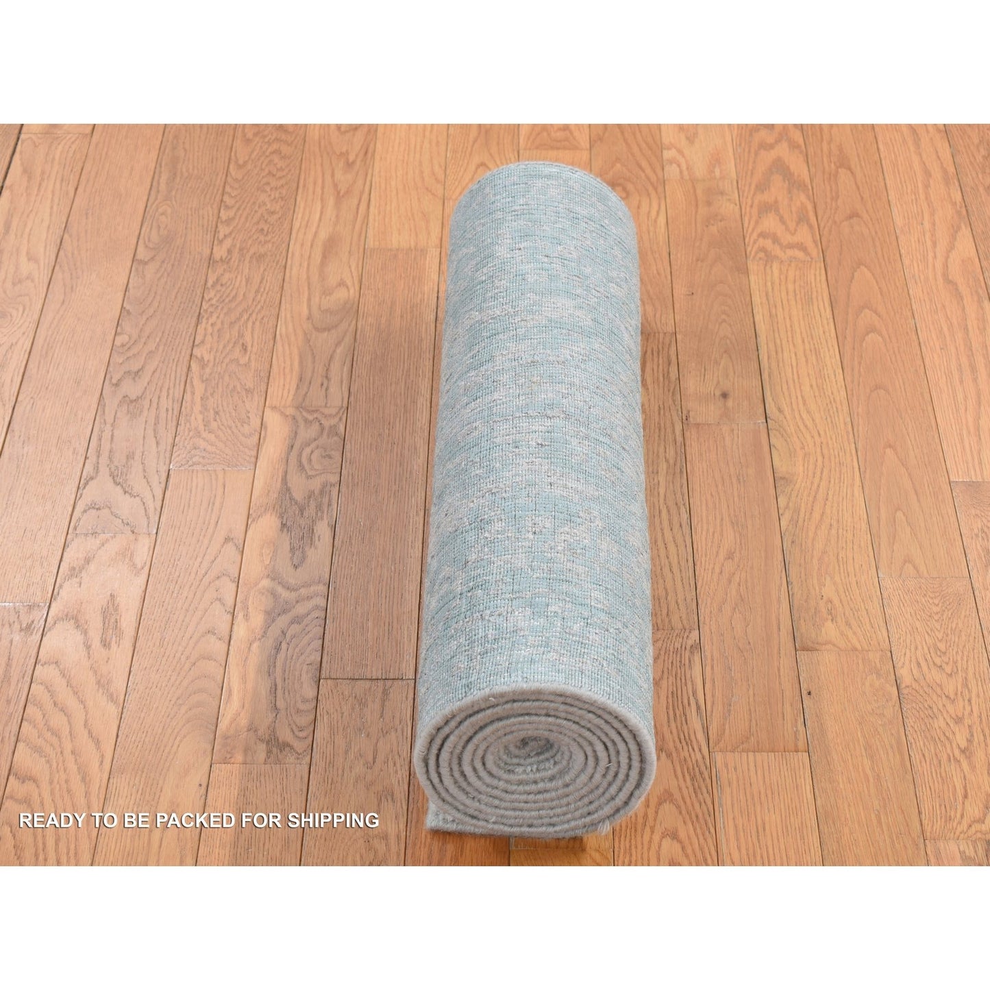 2'6"X12'1" Blue Zoroastrian Tree Design Hand Loomed Wool/Silk Runner Rug