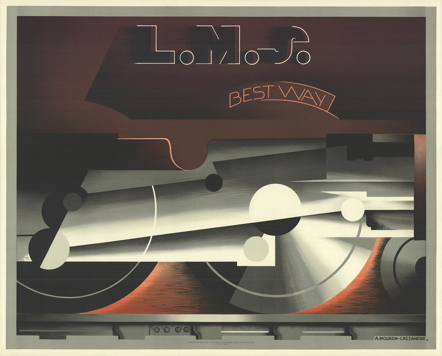 A.M. Cassandre L.M.S Best Way " Lithograph
