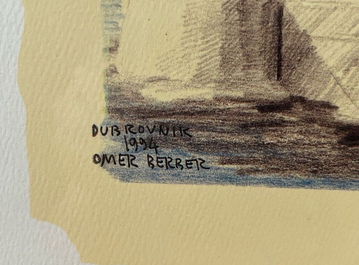 Omer Berber Lady From Dubrovnik 1994 Original Lithograph Signed Coa Framed