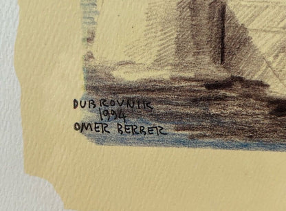 Omer Berber Lady From Dubrovnik 1994 Original Lithograph Signed Coa Framed