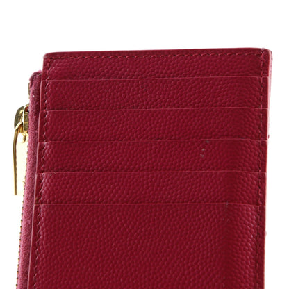 Saint Laurent Monogram Fragments Zip Card Holder Matelasse Chevron Leather