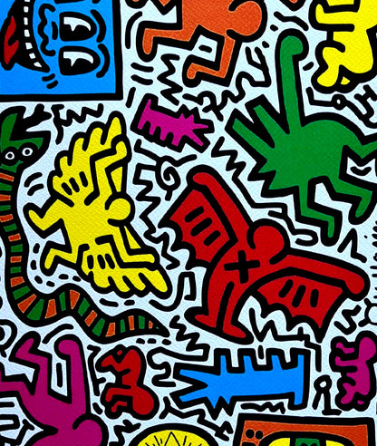 Keith Haring Lithograph Certified Coa "Pop Shop
