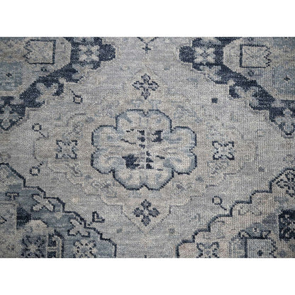 5'10"X8'10" Silver Gray Natural Wool Hand Knotted Anatolian Design Rug