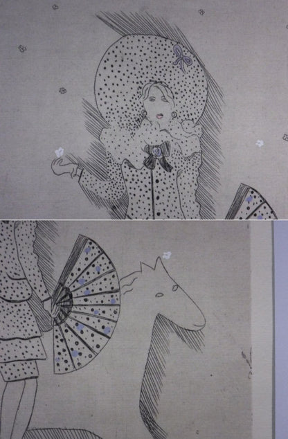 Kate?Ina ?Ern (Czech) Signed Etching "Lady On White Horse" 1988, Ed.70, Framed